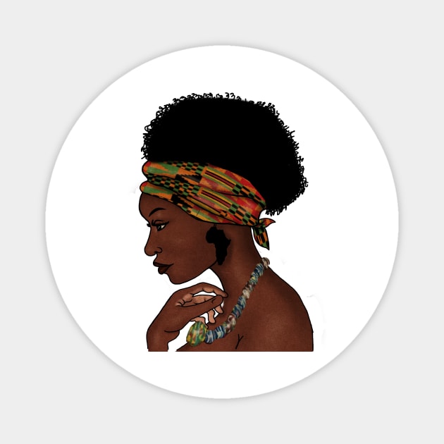 Proud African Woman with West African Pattern Magnet by logiamerch